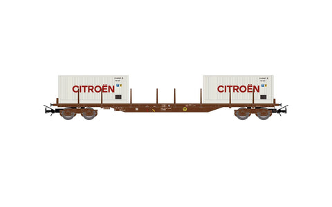 Jouef HJ6310 HO Gauge SNCF Rs Stake Wagon w/2x20' Citroen Container Load IV