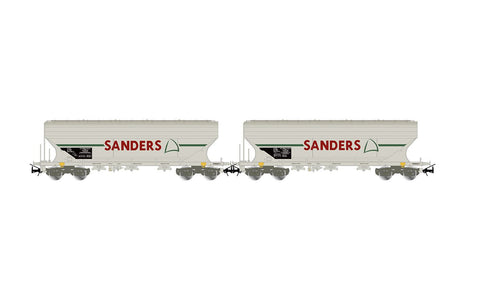 Jouef HJ6312 HO Gauge SNCF Sanders 4 Axle Flat Sided Silo Wagon Set (2) V