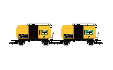 Rivarossi HR6566 HO Gauge FS Api 2 Axle Tank Wagon Set Yellow (2) IV