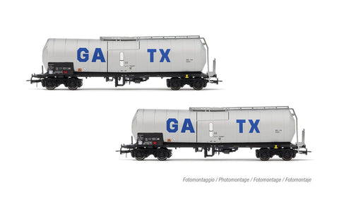 Rivarossi HR6667 HO Gauge GATX Bogie Tank Wagon Set Light Grey (2) VI