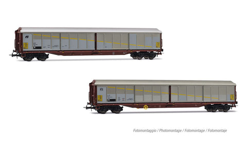 Rivarossi HR6673 HO Gauge FS Habils Wagon Set Silver/Brown (2) V