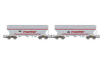 Rivarossi HR6677 HO Gauge I-ERSA Monfer Cereal Hopper Wagon Set Grey (2) VI