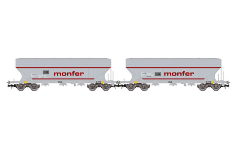 Rivarossi HR6677 HO Gauge I-ERSA Monfer Cereal Hopper Wagon Set Grey (2) VI