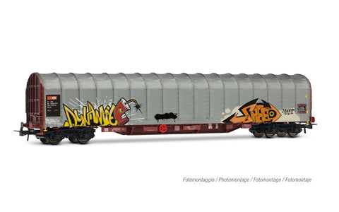 Rivarossi HR6681 HO Gauge SBB Rils 4 Axle Tarpaulin Wagon w/Graffiti V