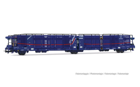 Rivarossi HR6684 HO Gauge Transfesa/Hispanauto Laeks Mege Car Carrier Blue VI