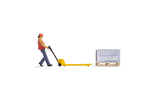 Noch 16525 HO/OO Gauge Warehouse Worker (Pallet Truck) Tiny Scenes Set