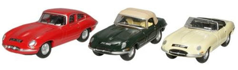 Oxford Diecast 76SET13 1:76/OO Gauge Jaguar E Type Triple Set