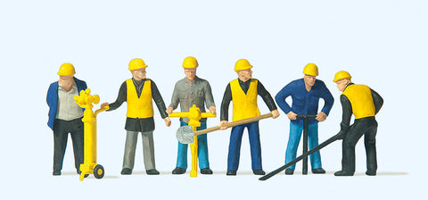 Preiser 10035 HO/OO Gauge Track Maintenance Gang (6) with Tools Exclusive Figure Set