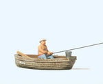 Preiser 28052 HO/OO Gauge Angler in a Boat Figure