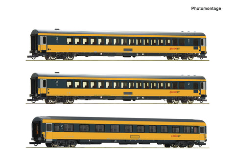 Roco 6200082 HO Gauge CD Regiojet Bmpvz/Bpwmz/Abmz Coach Set (3) VI