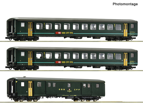 Roco 6200090 HO Gauge SBB IR1617 EW II B/D Coach Set (3) V