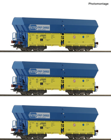 Roco 6600136 HO Gauge PKP Falns Self Unloading Hopper Wagon Set (3) V