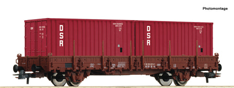 Roco 6600138 HO Gauge DR Ks Stake Wagon w/DSR Container Load IV