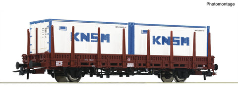 Roco 6600152 HO Gauge NS Kbs Stake Wagon w/KNSM Container Load IV