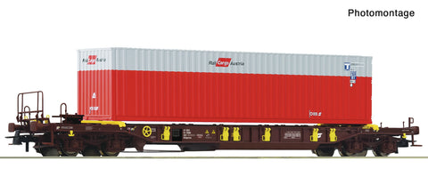 Roco 67598 HO Gauge OBB T3 Pocket Wagon w/Rail Cargo Austria Container Load V