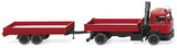 Wiking 060130 HO Gauge MAN F90 Fire Brigade Flatbed Road Train