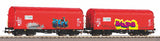 Piko 58257 HO Gauge Expert NS Caib Tarpaulin Graffiti Wagon Set (2) V