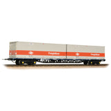 Bachmann 38-626 OO Gauge BR FFA Inner Flat BR Blue w ISO Containers