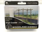 Woodland Scenics US2250 N Gauge Pre-Wired Poles Single Crossbar