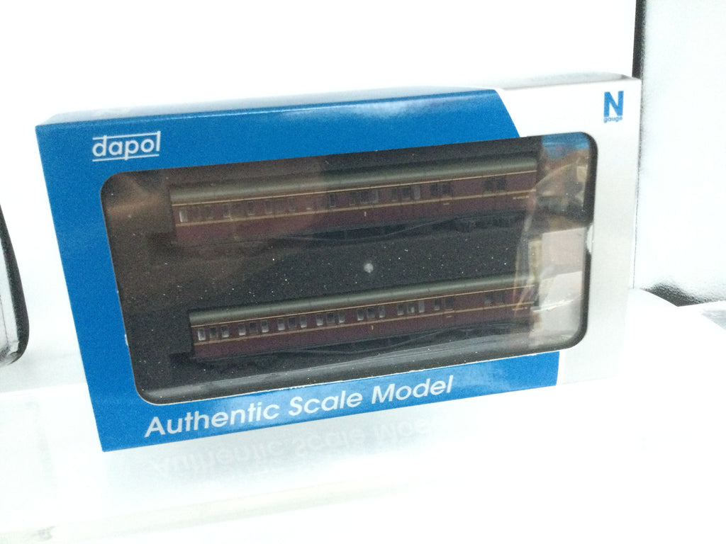 Dapol 2P-003-016 N Gauge B Set Coach Pack BR Lined Maroon 6969/6940