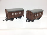 Hornby R1068 OO Gauge 12t Double Vent Van MSLR 1452 x2