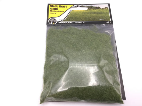 Woodland Scenics FS618 Static Grass 4mm Medium Green