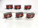 Hornby OO Gauge Covered Wagon Royal Mail x6 (Refinished)