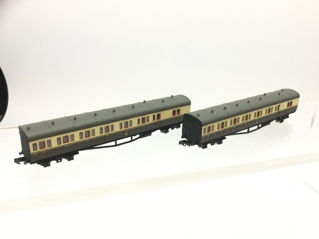 Dapol 2P-003-003 N Gauge GWR Choc/Cream B Set Coach Twin Pack