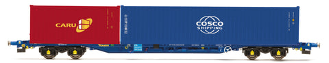 Hornby R60132 OO Gauge Touax, KFA, Container Wagon with 1 x 20' & 1 x 40' Containers - Era 11